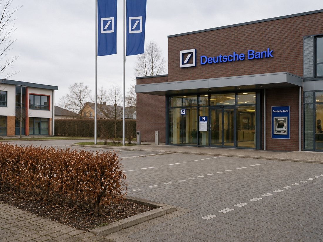 Deutsche Bank Filiale mit Kundenparkplatz